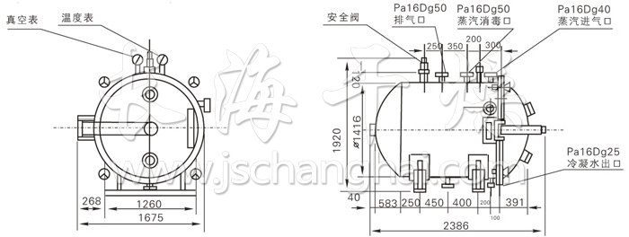 圓形靜態(tài)真空干燥機結(jié)構(gòu)示意圖